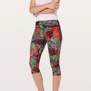 *Lululemon Leggings Wunder Under 1/2 Tight 17" Zen Garden Multi Pattern,…